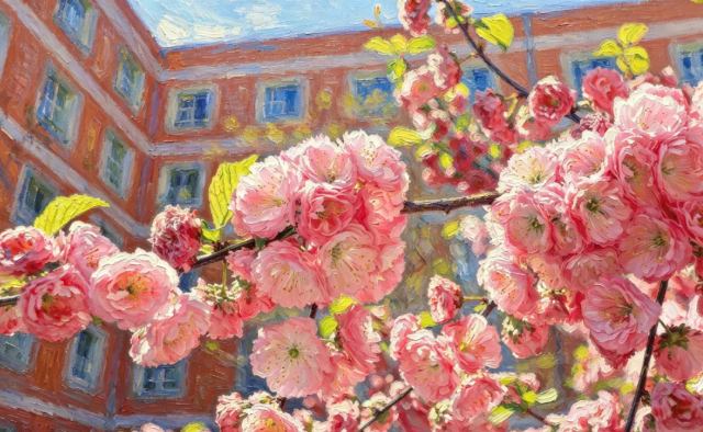 浅夏时光，油画勾勒校园新颜值